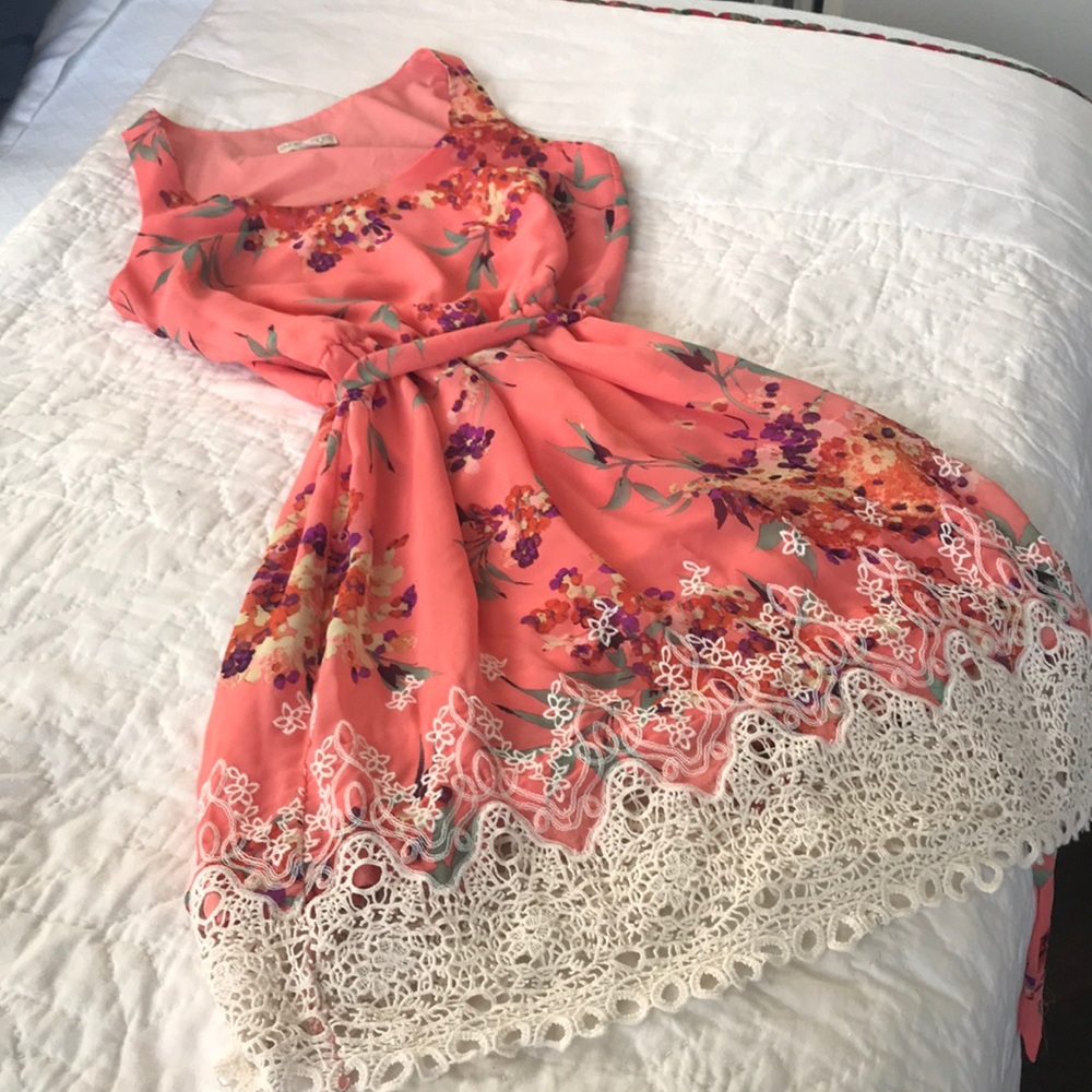 Coral-Floral Dress